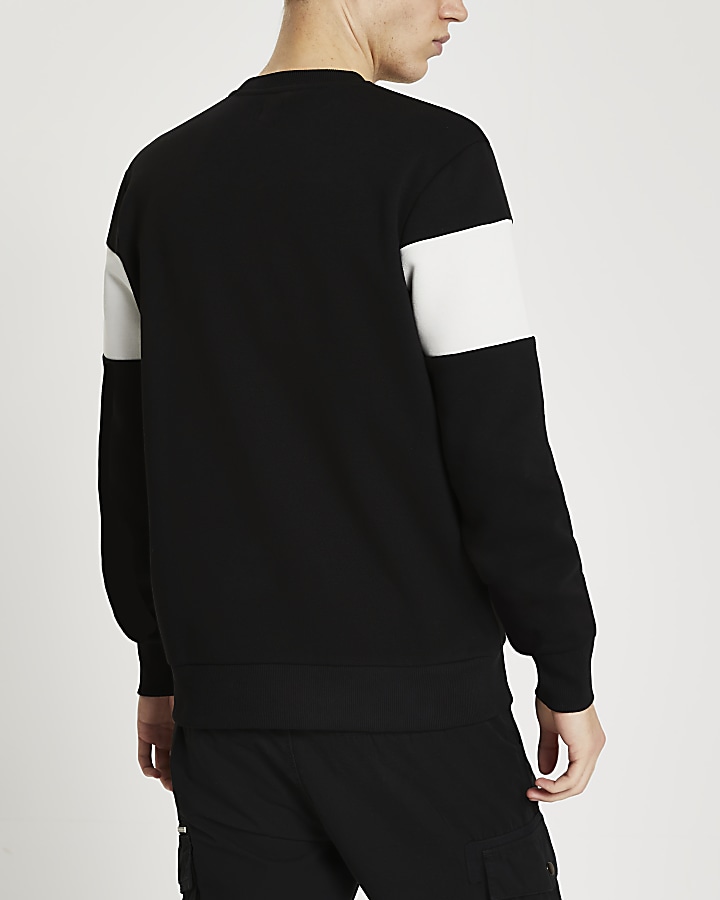 Prolific black colour block sweatshirt