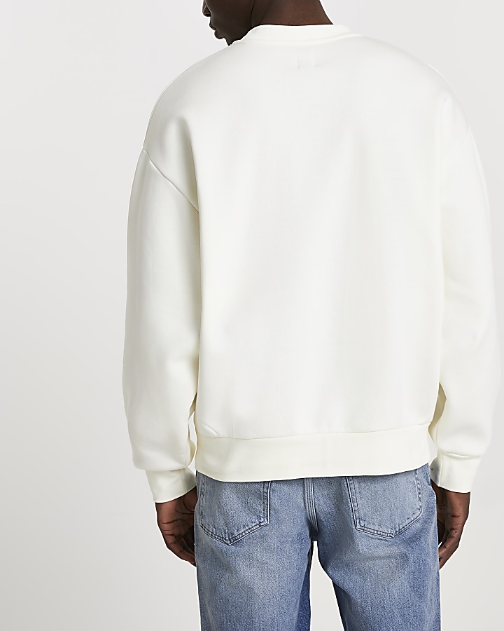 Ecru oversized long sleeve sweatshirt