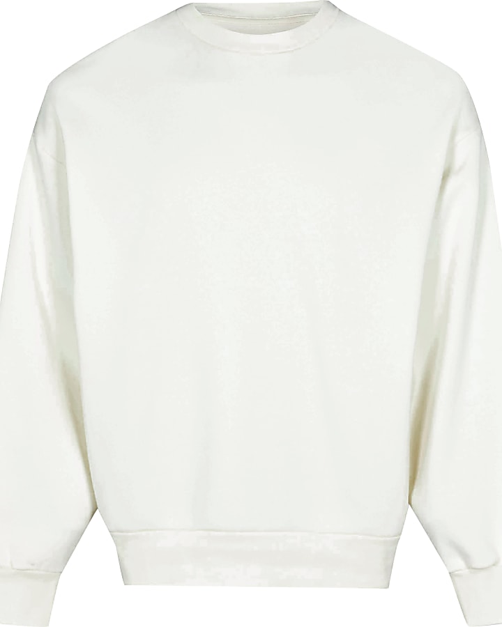 Ecru oversized long sleeve sweatshirt
