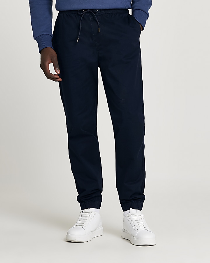 Navy casual slim fit chinos