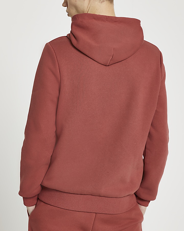 Prolific rust slim fit hoodie