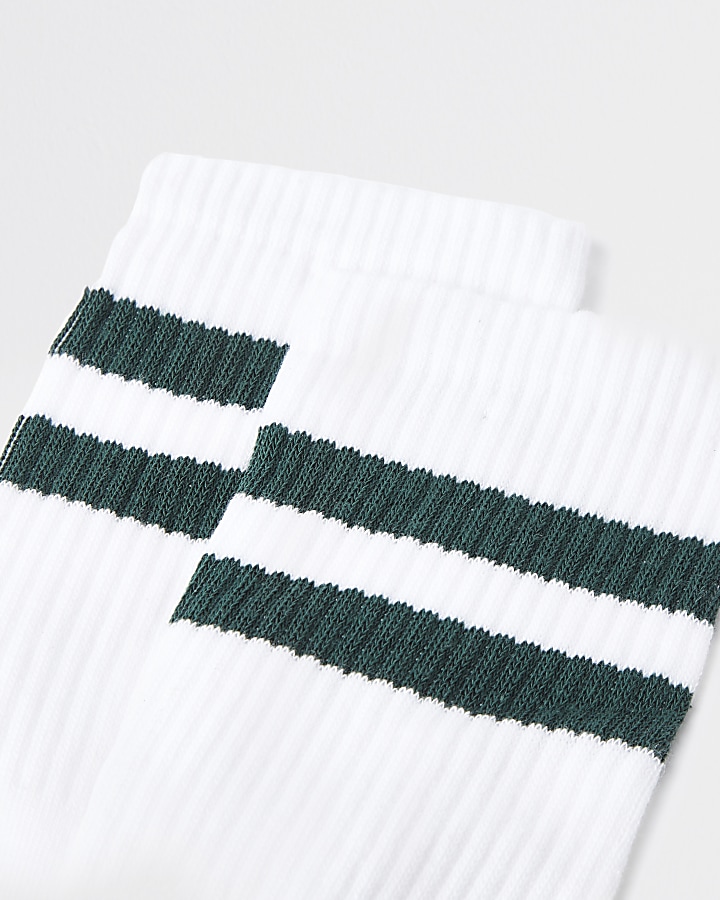 White green striped socks 1 pair