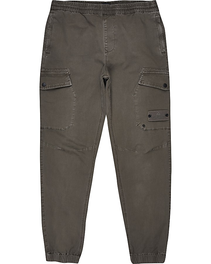 Brown washed cargo trousers