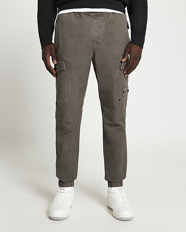 Brown washed cargo trousers