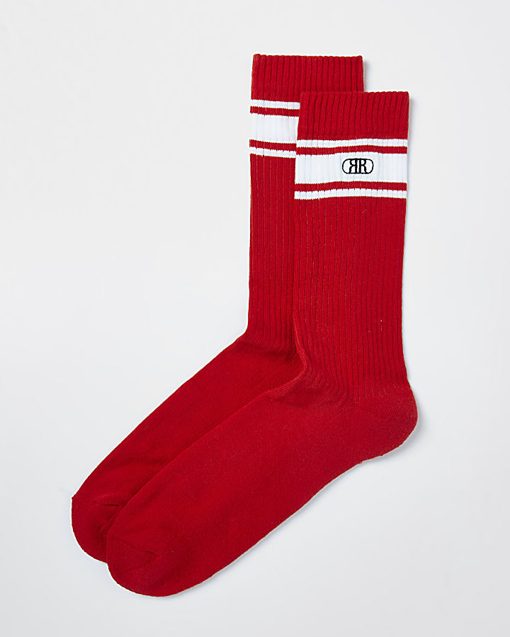Red RR stripe socks