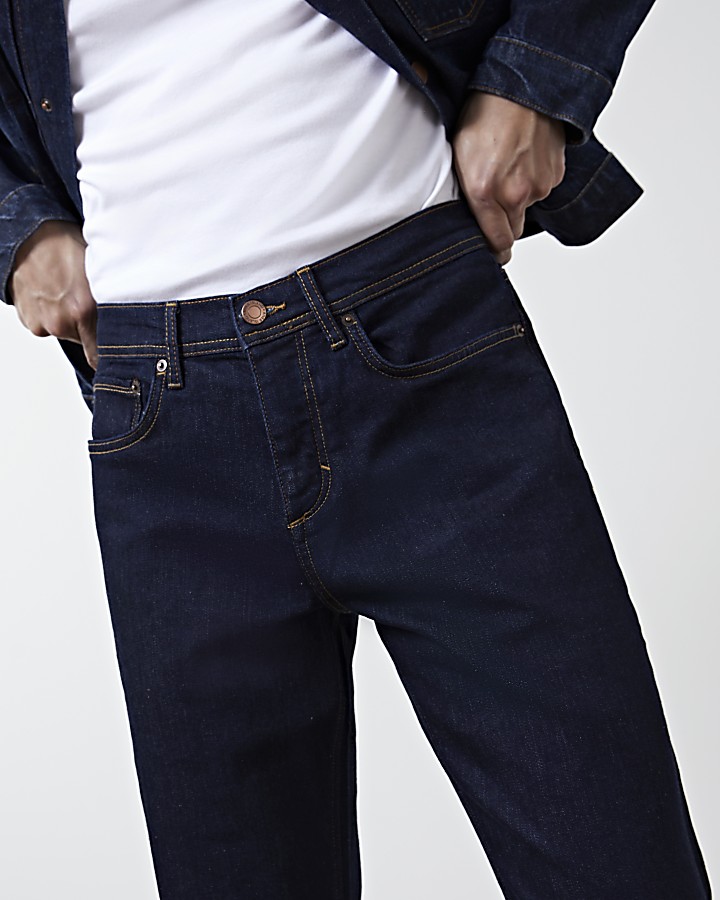 Blue straight denim jeans