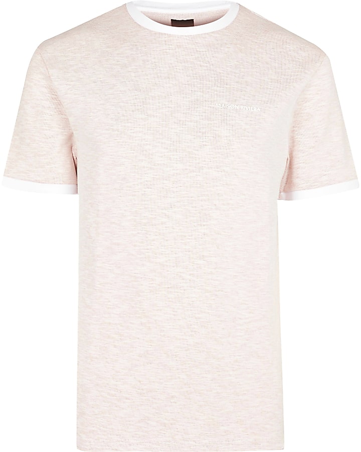 Maison Riviera pink slim space dye t-shirt