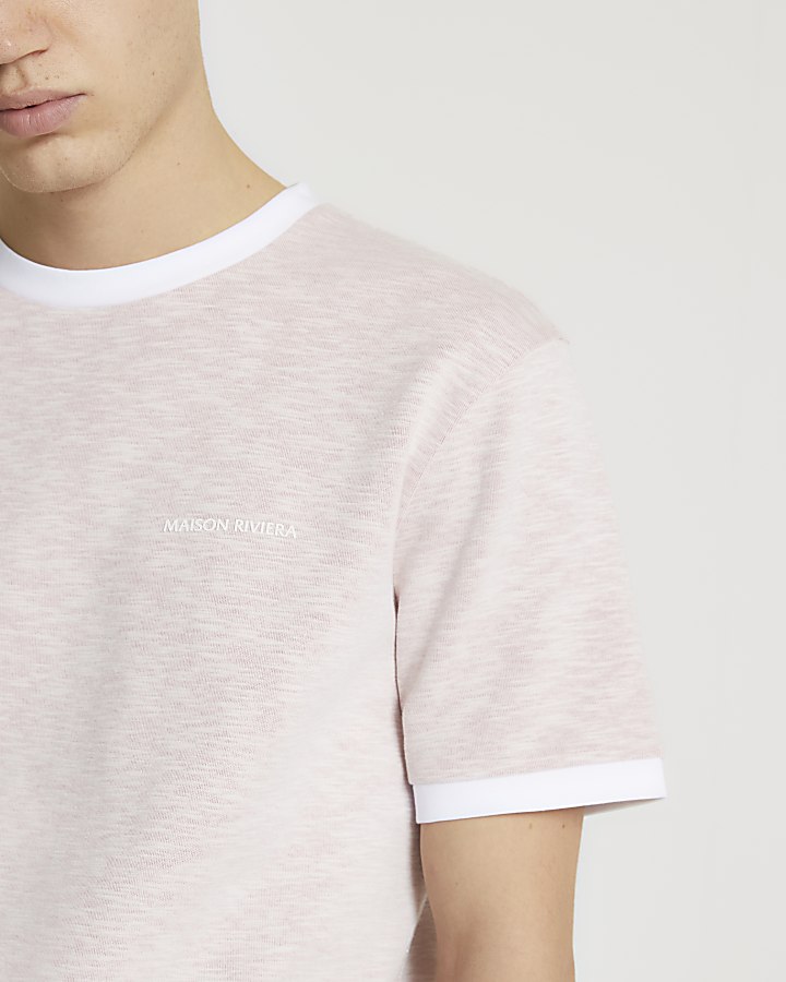 Maison Riviera pink slim space dye t-shirt