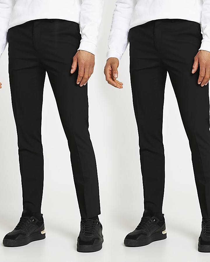 Black multipack of 2 skinny trousers