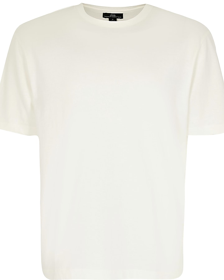 Ecru oversized short sleeve t-shirt