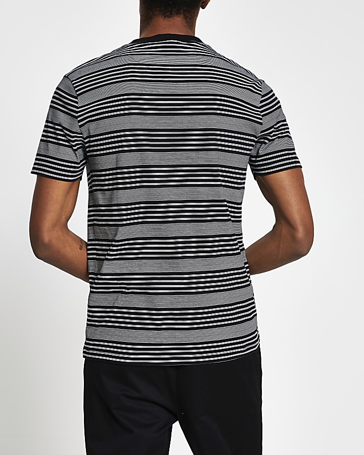 Black 'RR' stripe slim fit t-shirt