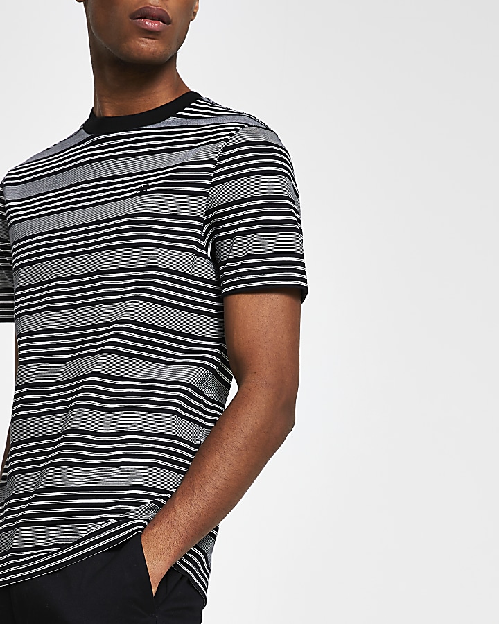 Black 'RR' stripe slim fit t-shirt