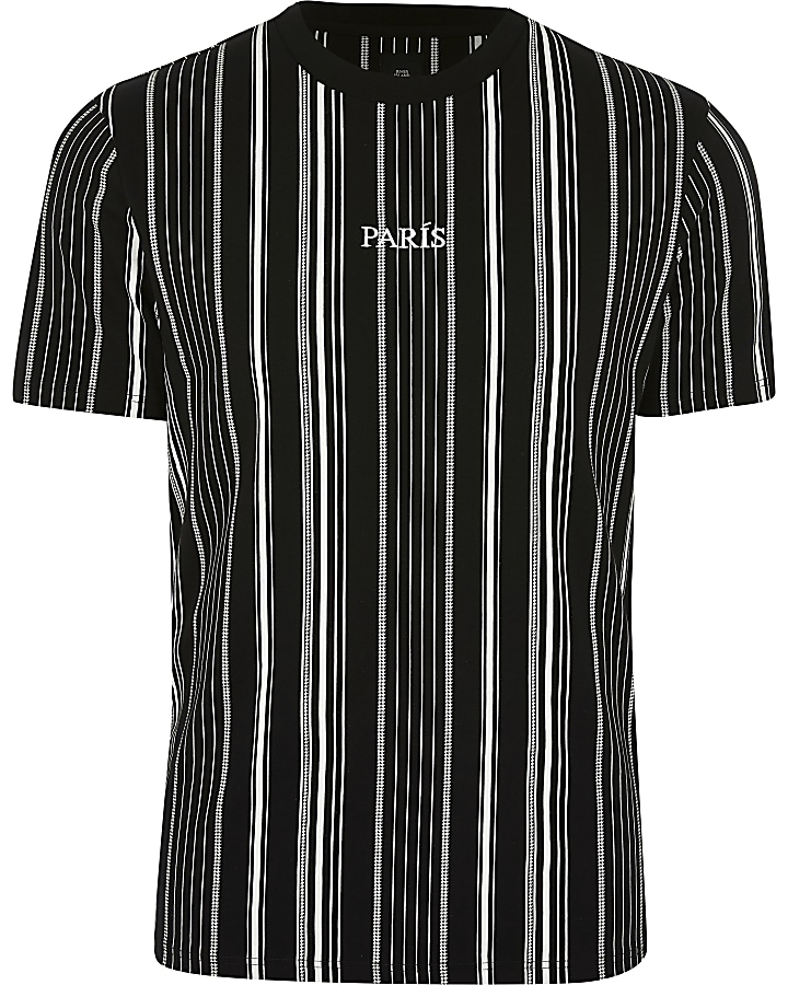 Big & Tall black stripe 'Paris' t-shirt