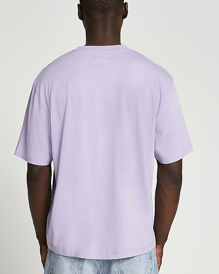 Purple short sleeve oversized t-shirt