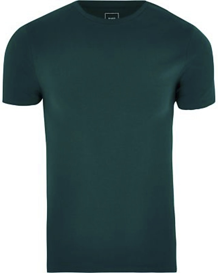 Green muscle fit short sleeve t-shirt