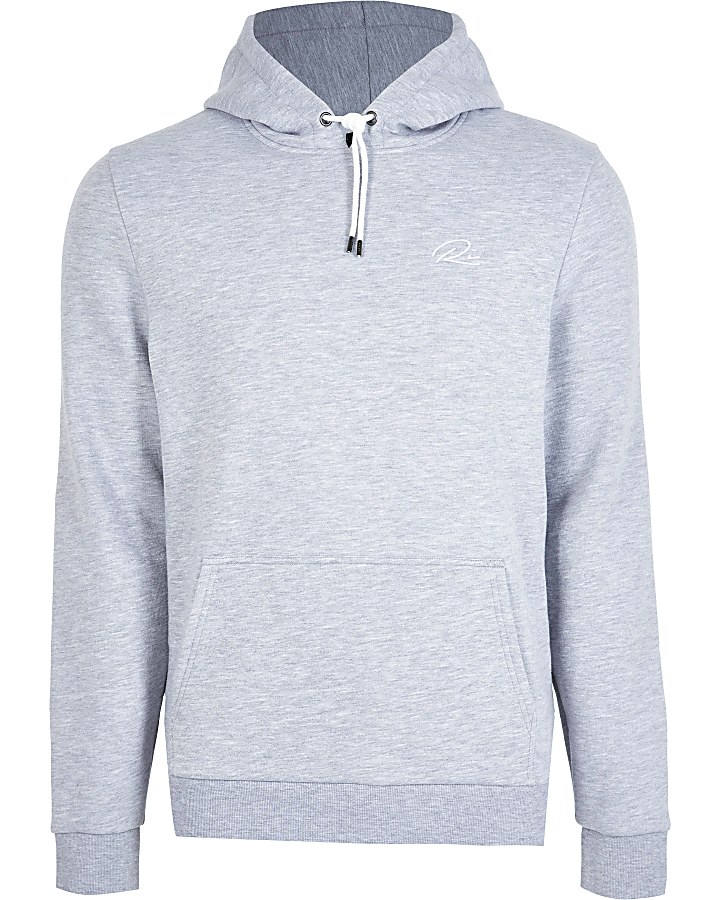 Grey RI slim fit hoodie