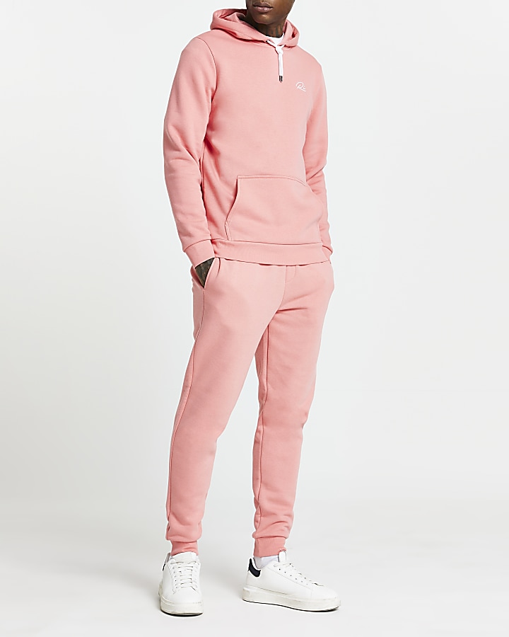 Pink RI slim fit hoodie