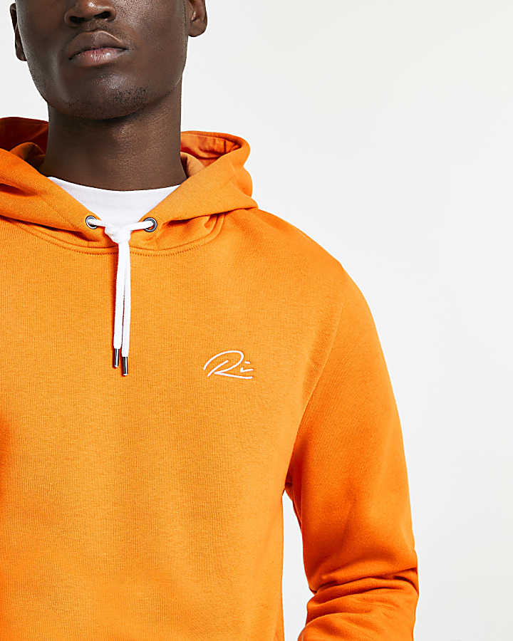 Orange RI slim fit hoodie