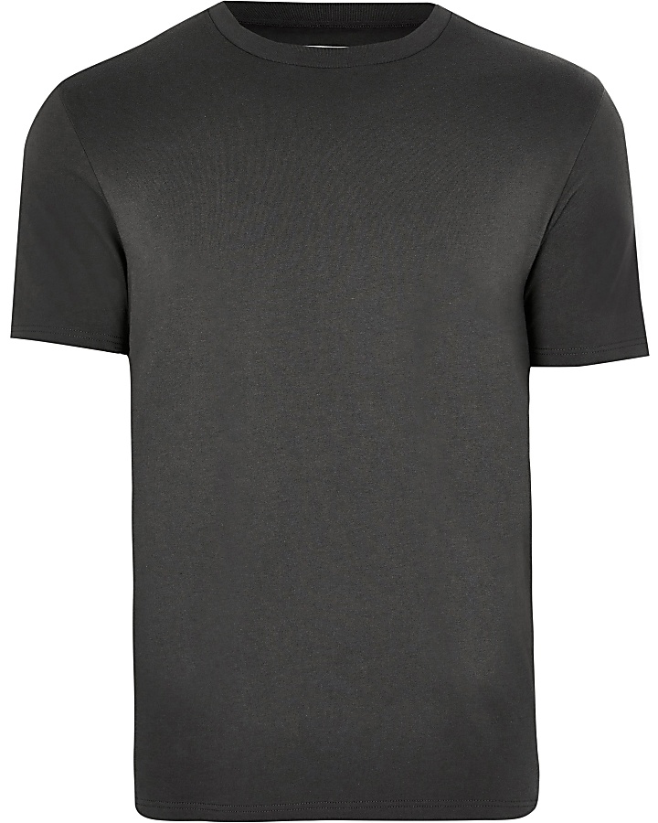 Dark grey slim fit t-shirt