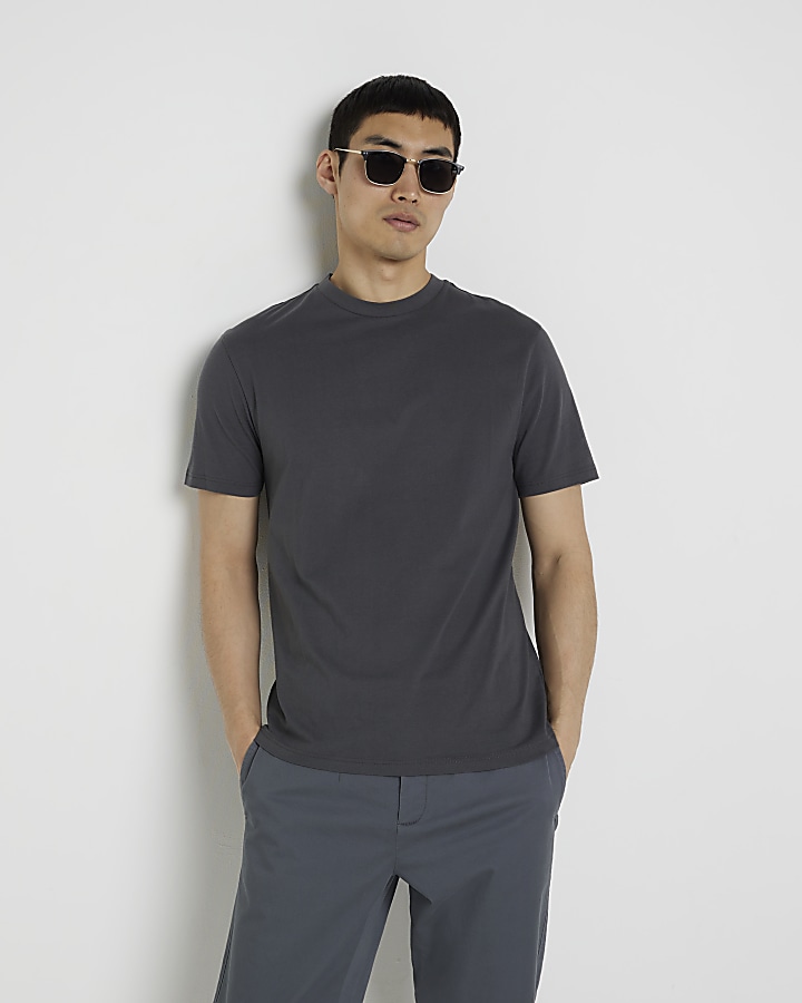 Dark grey slim fit t-shirt