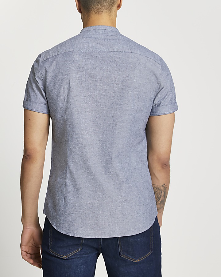 Maison Riviera grey slim short sleeve shirt