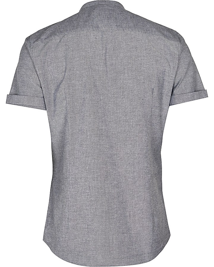 Maison Riviera grey slim short sleeve shirt