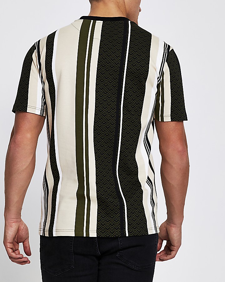 Green 'RR' stripe short sleeve t-shirt
