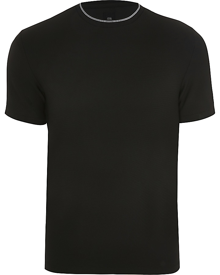 Black ​contrast stitch slim fit t-shirt
