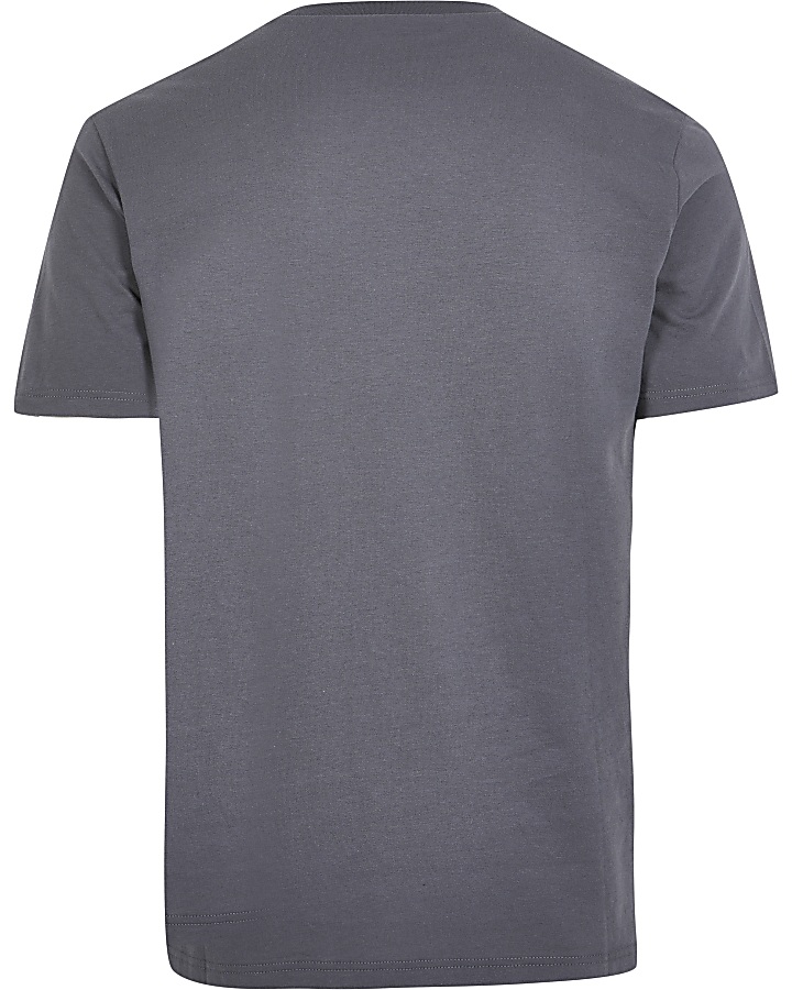 Grey slim fit short sleeve t-shirt