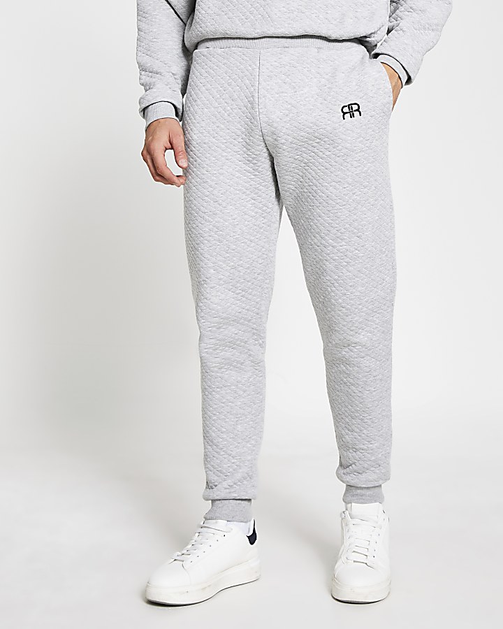 Grey RR quilted loungewear joggers