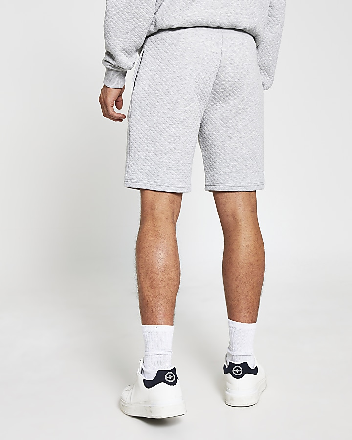 Grey RR quilted loungewear shorts