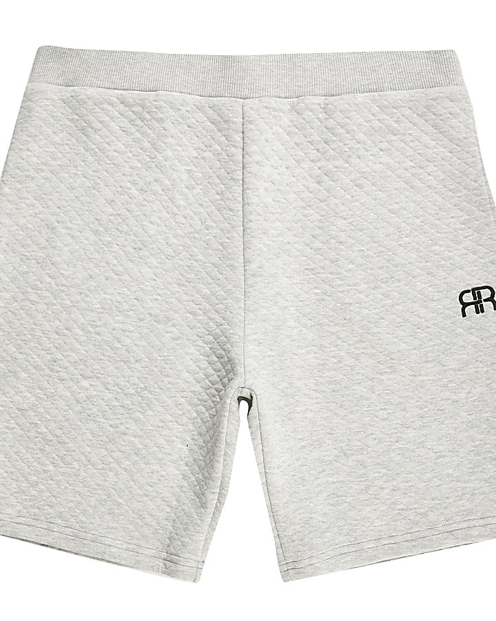 Grey RR quilted loungewear shorts
