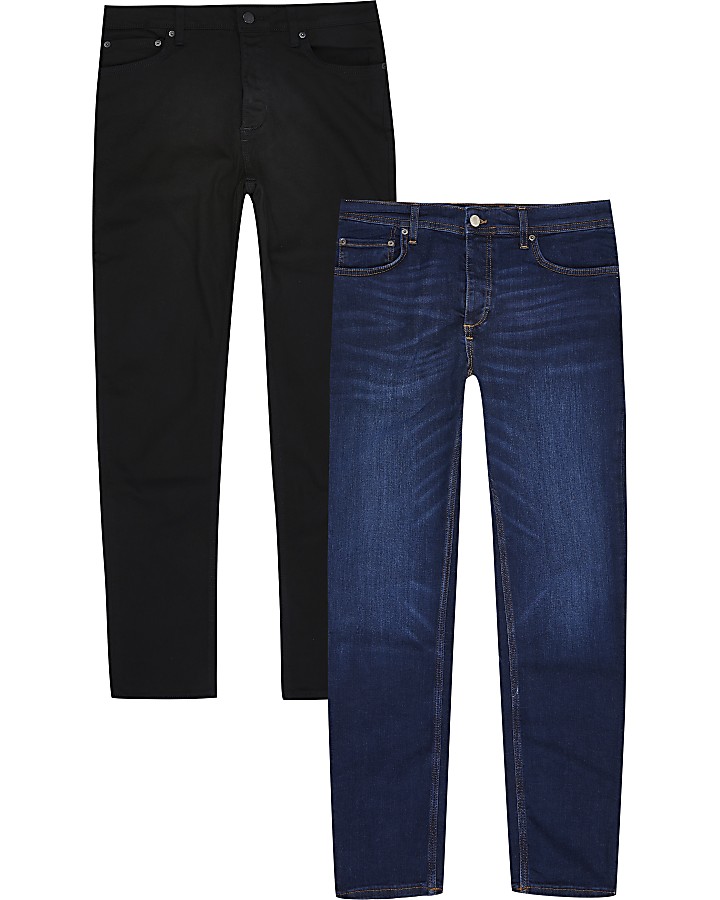 Black and blue multipack slim jeans