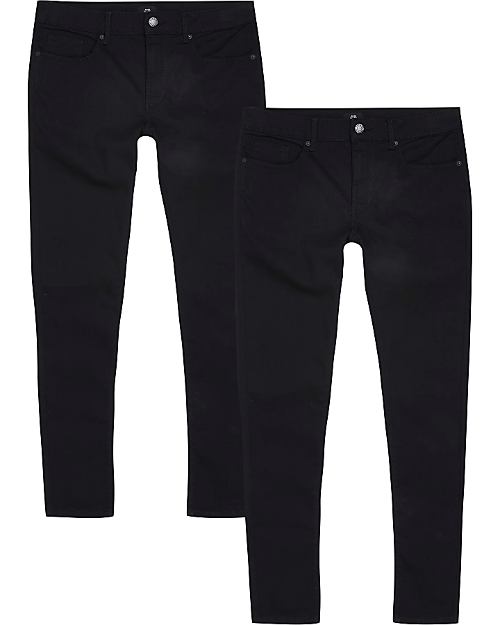 Black multipack of 2 super skinny fit jeans