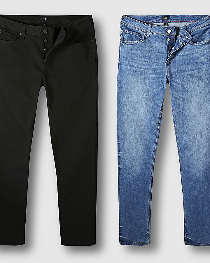 Blue & black Multipack of 2 slim fit jeans