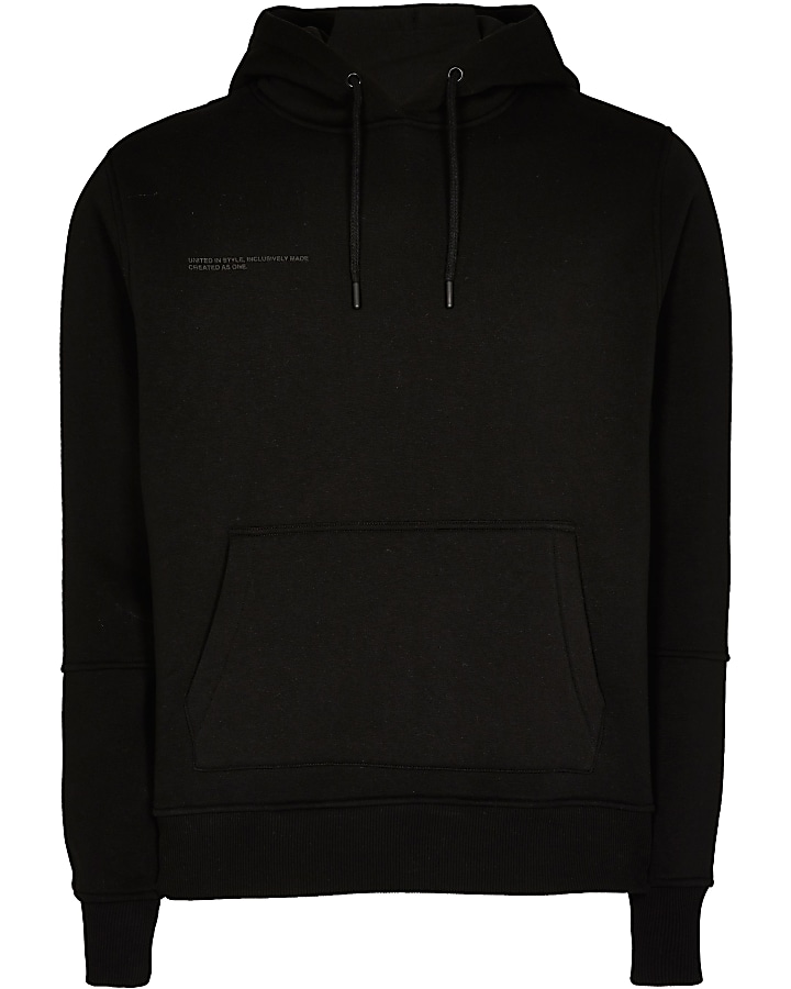 Black RI ONE signature hoodie