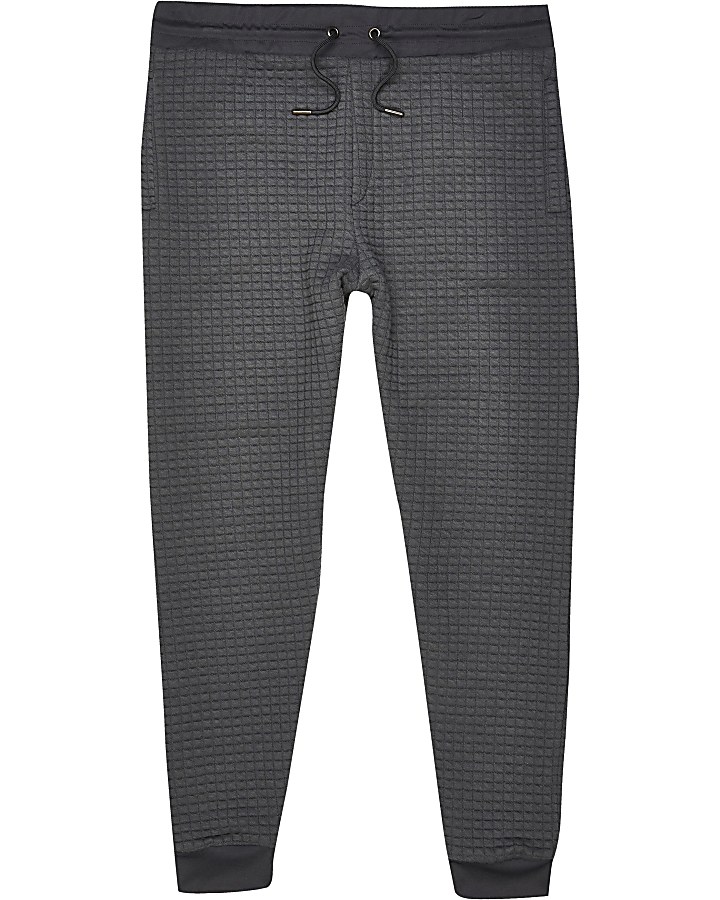 Grey slim fit quilted jogger