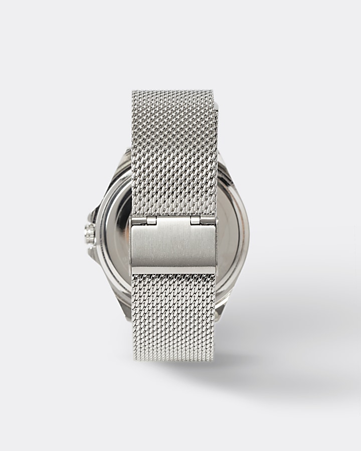 Silver colour mesh strap watch