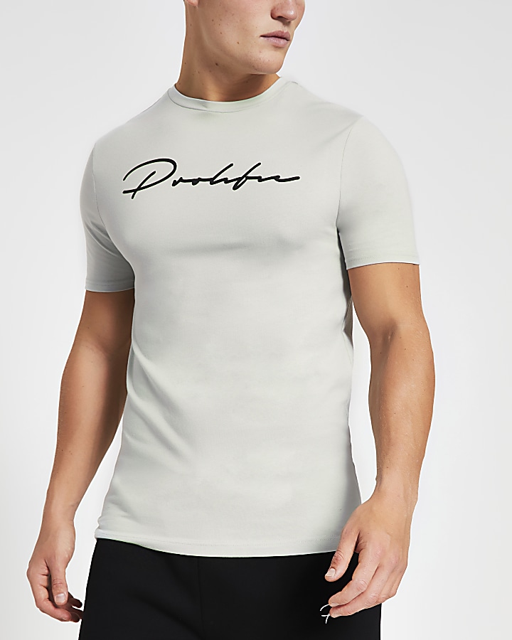 Prolific grey muscle fit t-shirt