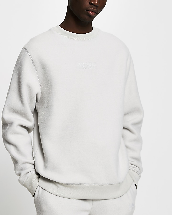 Prolific grey regular fit fleece sweatshirt