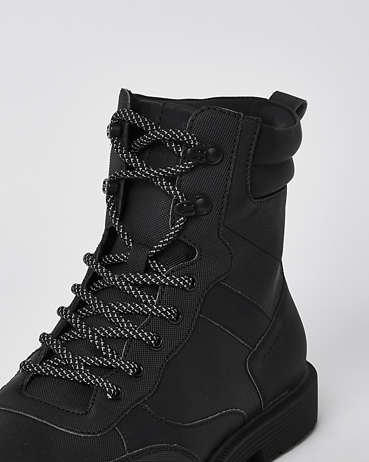 Black lace up boots