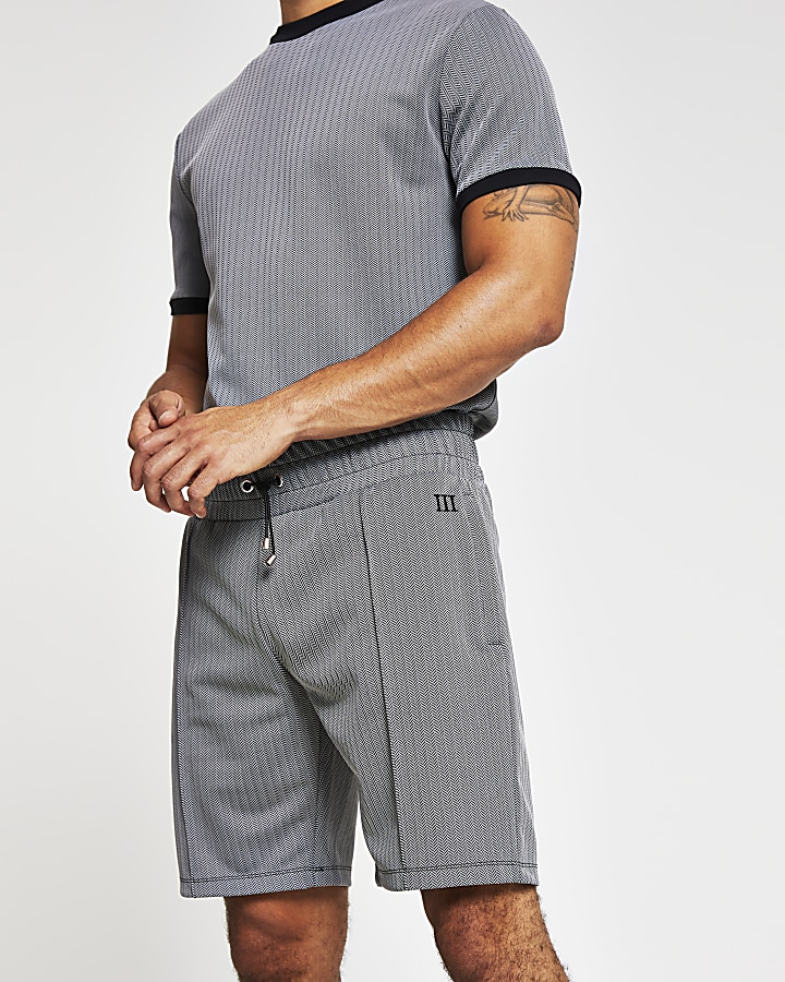 Maison Riviera grey jersey slim fit shorts