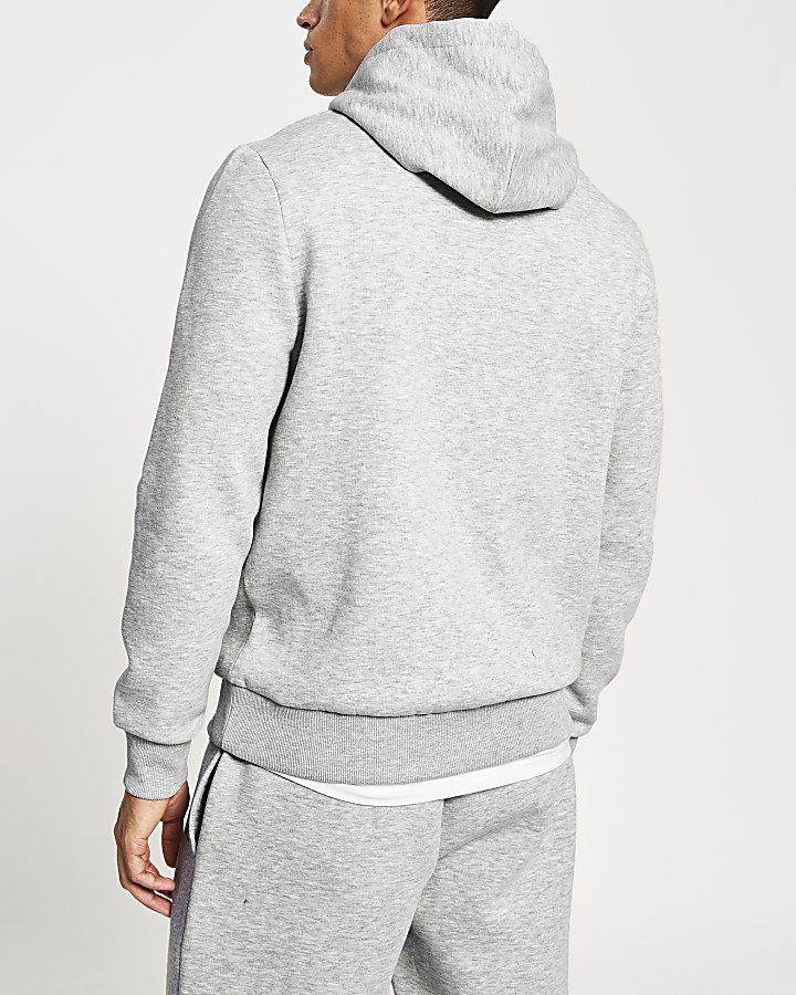 Grey RI print hoodie