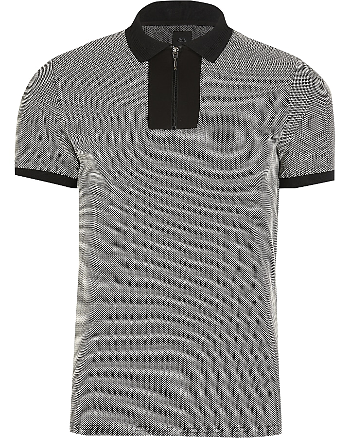 Grey slim fit polo shirt