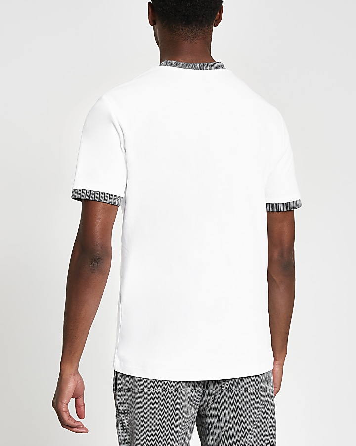 Maison Riviera white slim fit ringer T-shirt