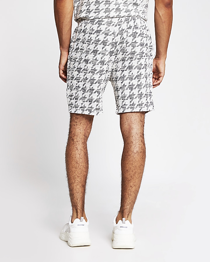 Maison Riviera slim fit dogtooth check shorts
