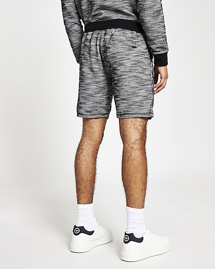 Grey slim textured shorts