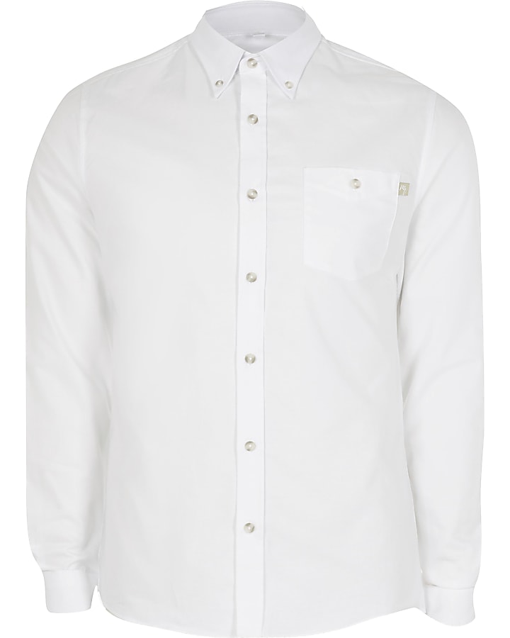 Maison Riviera white slim fit oxford shirt