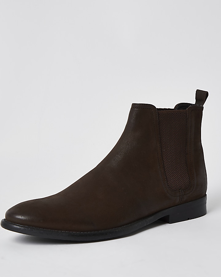 Brown leather chelsea boot