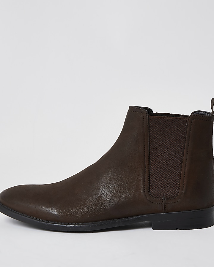 Brown leather chelsea boot